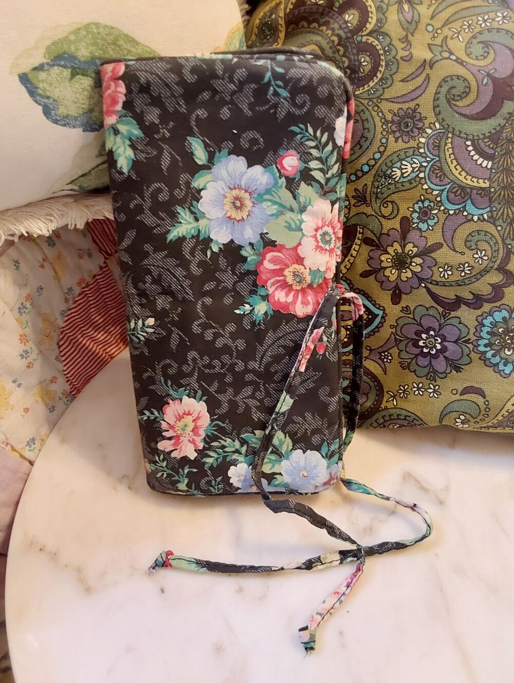 Vintage Designer Ted Lapidus Jewelry Travel Bag, 1980s Fabric Storage Case